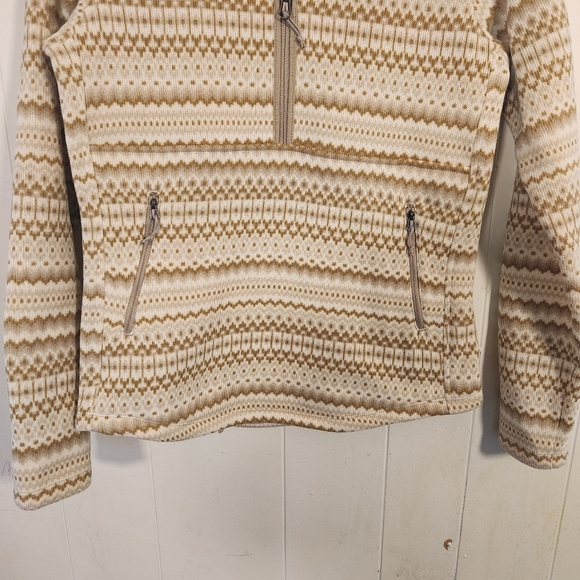 The North Face Fair Isle 1/4 Zip Pullover Size XS Tan Cream Print - Picture 5 of 14